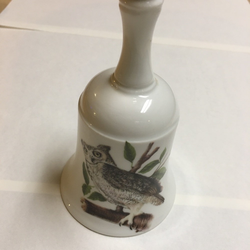 Great Horned Owl Porcelain Bell